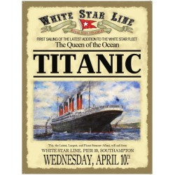 Placa metalica - Titanic - 30x40 cm